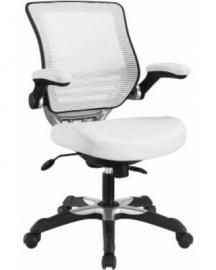 Edge EEI-595 White Vinyl Office Chair with Black Trim