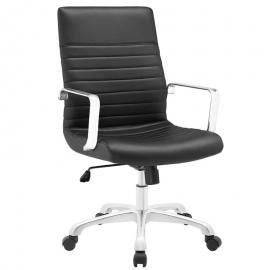 Finesse EEI1534 Midback Black Leatherette Office Chair