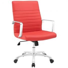 Finesse EEI1534 Midback Red Leatherette Office Chair