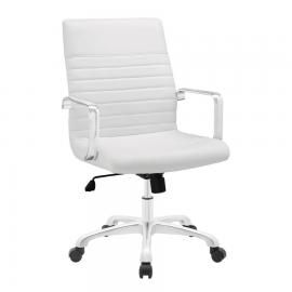 Finesse EEI1534 Midback White Leatherette Office Chair