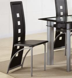 Poundex F1274 Black Dining Chair Set of 2