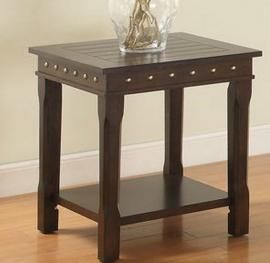 Poundex F6317 Gold Studded End Table