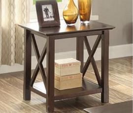 Poundex F6340 Brown Wood End Table
