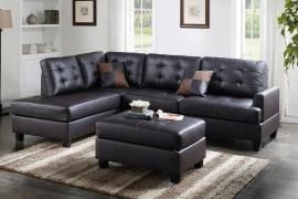 Elsinore F6855 Espresso Reversible Sectional With Ottoman