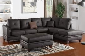 Brown Top Grain Leather Sectional by Poundex F6874