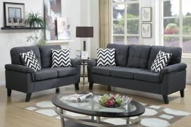 Aang F6905 2-Pc Blue Grey Sofa Set