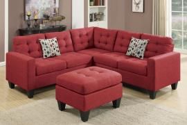 Coachella F6936 Carmine Sectional with Included Ottoman
