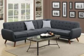 Scholtz F6962 Grey Curved Arm Modern Sectional