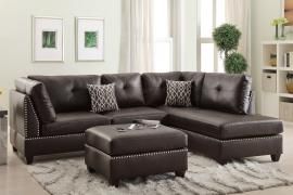 Hendo F6973 Espresso Reversible Sectional With Ottoman