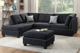 Garbrandt F6974 Black Reversible Sectional With Ottoman