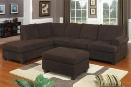 Avonte F7135 Chocolate Corduroy Reversible Sectional