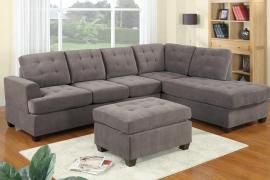 Bensen F7137 Charcoal Waffle Suede Sectional