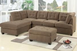Paige F7140 Truffle Waffle Suede Reversible Sectional