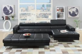 Aladdin F7363 Black Sectional with Horizontal and Vertical Tufting
