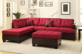 Clearlake F7601 Carmine Microfiber and Faux Leather Sectional