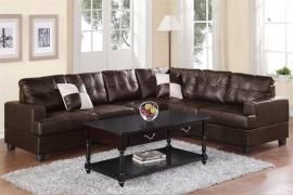Lebec F7629 Espresso Bonded Leather Sectional