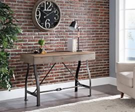 HO3056 Jacinto By Southern Enterprises Writing Desk - Industrial Style - Weathered Russet