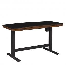 Adjustable Black Glass & Wood Meridian Cherry by Twin Star ODP7109-55-C247 Desk
