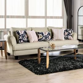Denbigh Beige Fabric Gray Sofa SM1281-SF by Furniture of America