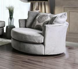 Bonaventura Gray Fabric Swivel Chair SM5142GY-CH by Furniture of America