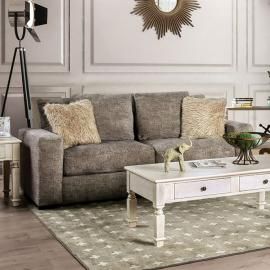 Crane Brown Fabric Sofa SM5154-SF by Furniture of America
