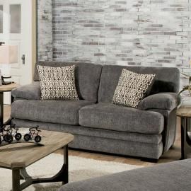 Abrianna Gray Chenille Fabric Loveseat SM5162GY-LV by Furniture of America
