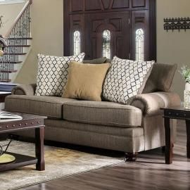 Augustina Light Brown Fabric Lovseat SM5164-LV by Furniture of America