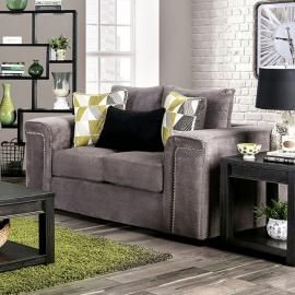 Bradford Warm Gray Fabric Loveseat SM6154-LV by Furniture of America