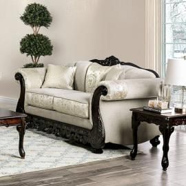 Newdale Ivory Fabric Loveseat SM6425-LV by Furniture of America